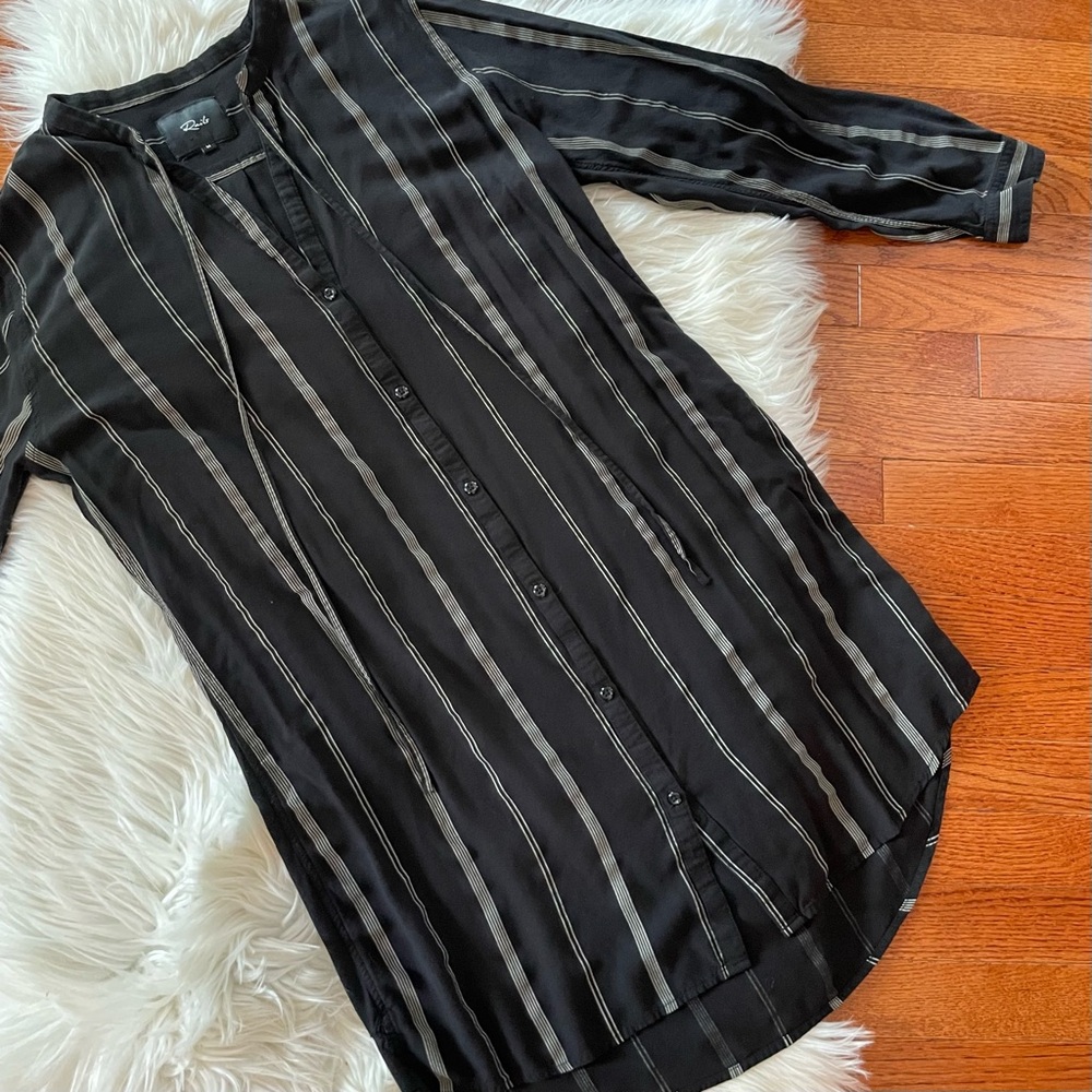 Rails Dress Stephanie Black Mocha Striped Size Medium Flaw